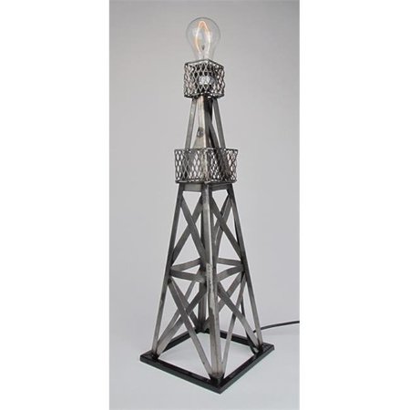 METROTEX DESIGNS Metrotex Designs 26568 Steel Handmade Oil Derrick Lamp-Natural Steel Finish And Lacquered 26568